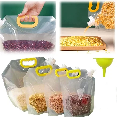Grain moisture-proof sealed bag with funnel