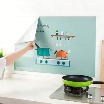 PVC Transparent Oil Proof Wallpaper Sticker Waterproof Kitchen Wall