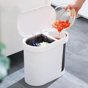 Kitchen Dual Trash Can With Lid Classified Double Compartment Smart   Kitchen Dual Trash Can With Lid 300x300 