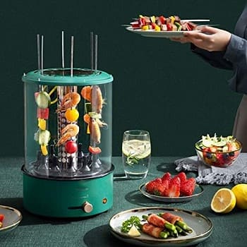 Rôtissoire Électrique Vertical – Machine à Kebab Familiale 3000W Avec 2 Broches, Capacité 8 Kg, Inox